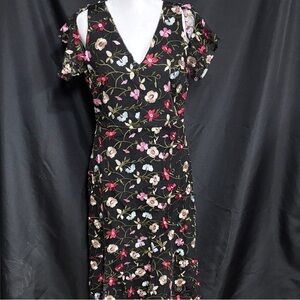 Sam Edelman Black Floral Midi Dress